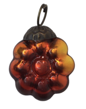 Vintage Kugel Style Small Flower Christmas Tree Ornament Red Orange 1.25&quot; - $26.00