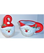 Holiday Traditions Porcelain SANTA Sugar and Creamer Set  - New In Open ... - £6.04 GBP