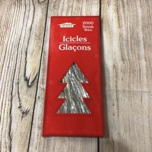 NEW Vintage ICICLES Silver Christmas Holiday Tinsel 2000 Strands Christmas House - £12.18 GBP