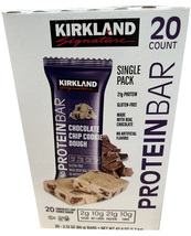 Kirkland Signature Protein Bar Chocolate Chip Cookies Dough  2.12oz 20ct - £25.38 GBP