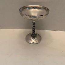 F B Rogers Silver Plate Twisted Stem Round Wine Goblet medieval 6&quot; Wayne Spain - $14.99