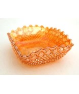 Fine 1940s Pressed Hobnail Carnival Glass Marigold Dish, 16.6 x 16.6 cm - $76.11 CAD