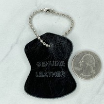 Black Genuine Leather Ball Chain Keychain Keyring - £5.43 GBP
