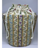 Longaberger Booking Tote Botanical Fields Stripe Drawstring Fabric Summe... - $9.98 CAD