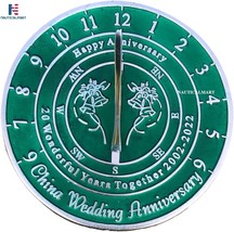 20th China Wedding Anniversary Sundial Gift for Him or Her, Husband or Wife, Par - £67.47 GBP