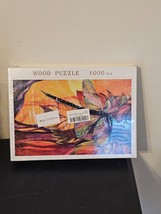 NEW SEALED 1000 Piece Puzzle Wood Puzzle Dragonfly Watercolor - $14.85