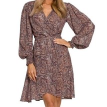 MOE Paisley Bishop Sleeves A Line Dress Size S - £26.82 GBP
