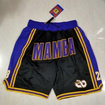 Kobe bryant 8 24 Lakers Mamba Black Basketball shorts All Stitched  - £39.42 GBP