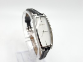 DKNY Watch Women New Battery Silver Tone 26mm Black Leather Band - $24.99