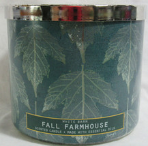 White Barn Bath &amp; Body Works 3-wick Candle FALL FARMHOUSE with essential oils - £31.08 GBP