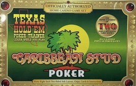 Let It Ride Three Card Poker Texas Hold 'Em Caribbean Stud Home Casino Game Set - $25.23