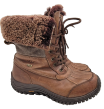 UGG Womens Adirondack Size 8 Boots Brown Leather Snow Winter Insulated - £47.59 GBP