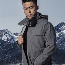 Men Jacket Coat hooded outwear long sleeve zipper Windbreaker multi pocket water - £227.07 GBP