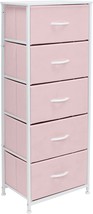 Sorbus Fabric Dresser For Kids Bedroom - Chest Of 5 Drawers, Tall Storage Tower, - £69.52 GBP