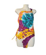 Jantzen Women Size 12 One Shoulder Swimsuit Tropical Leaf Print Cutout O... - $19.17