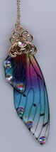 Moda Hecho a Mano Arcoiris Fairy Cuento Cicada Alas Collar Pedrería - $20.47