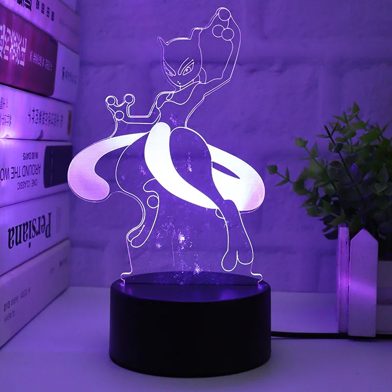 Pokemon 3D Night Light Anime Figure Room Decor Acrylic Colorful LED Night Light - £29.09 GBP+