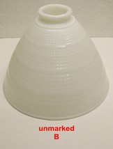 vintage unmarked waffle pattern cone lamp shade milk glass B - £11.76 GBP