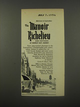 1956 The Manoir Richelieu Resort Advertisement - £14.88 GBP