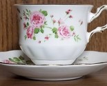 Avon Vintage Cup and Saucer &quot;Pink Roses&quot; 1974 Fine Bone China Made in En... - £20.92 GBP
