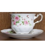 Avon Vintage Cup and Saucer &quot;Pink Roses&quot; 1974 Fine Bone China Made in En... - £20.59 GBP