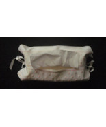 Tissue box cover linen fabric polka dot elegant, shabby imperfect - $10.88 CAD