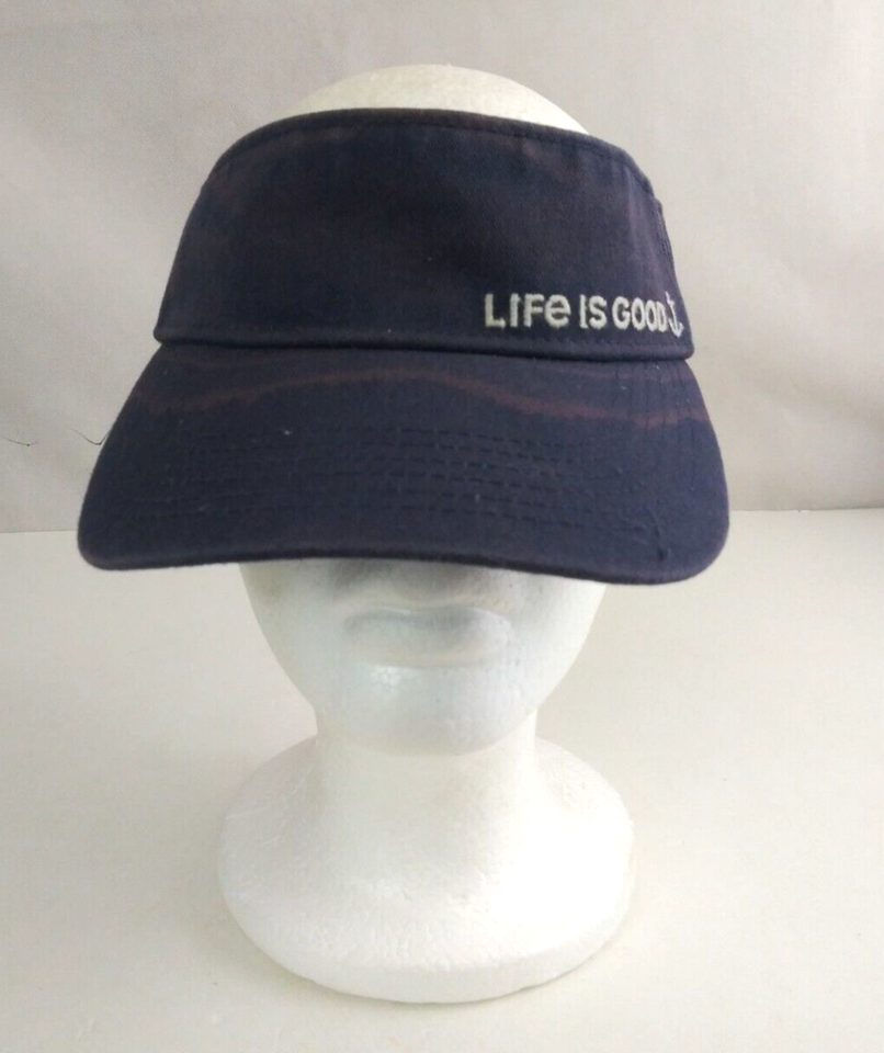 Life Is Good With Anchor Blue Embroidered Unisex Adjustable Visor - $7.91