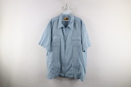 Vintage 90s Guayabera Mens 2XL Flower Embroidered Full Zip Collared Shirt Jacket - £42.48 GBP