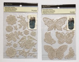 Removeable Stickers Butterflies, Birds &amp; Flowers 2 Pack Lot Crafts Recol... - $10.00