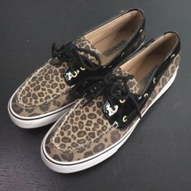 Sperry Top-Sider Women&#39;s 9.5M Patent Leopard Slip-On Fabric Boat Shoes Loafers - $18.00