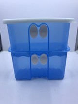 Tupperware FridgeSmart Container Set of 2 Blue 3991A-3 &amp; 4325B- Vented L... - $17.77