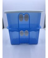 Tupperware FridgeSmart Container Set of 2 Blue 3991A-3 &amp; 4325B- Vented L... - £13.97 GBP