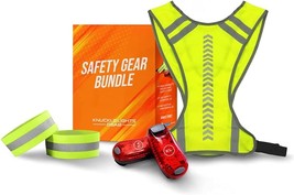 Reflective Running Gear Safety Bundle - Reflective Vest + LED Safety Light (2 - £32.14 GBP