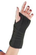 FLA Soft Fit Suede Finish Wrist Brace Black Right Hand X-Small Carpal Tunnel Syn - £13.47 GBP