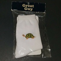 NEW Turtle Socks Toddler One Size White Green Brown Great Guy - £6.56 GBP
