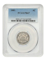 1881 5C PCGS PR67 - $1,273.13