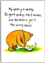 Winnie the Pooh Postcard Spelling is Wobbly - $10.02