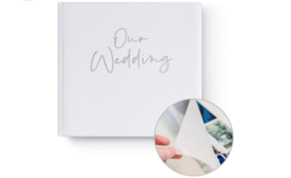 Wedding Photo Album Scrapbook Holds 200 5x7 &amp; 4x6 Pictures White/Silver - £47.85 GBP