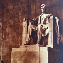 Abraham Lincoln Memorial Statue Daniel C French 1920s National Capital GrnBin3 - £31.34 GBP