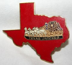 Vintage 1970s TEXAS JAYCEES Stagecoach Enameled Pin TX - $9.85