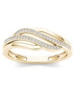 10K Yellow Gold 0.10 Ct Diamond Swirl Promise Ring - $249.99