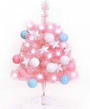 Mini Christmas Tree 24&quot;/60cm Tabletop Christmas Tree Pink Artificial Xmas Tree - £13.91 GBP