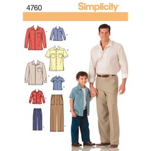 Simplicity 4760 Shirt and Pants Sewing Pattern for Men and Boys A (S-M-L/S-M-L-X - £12.58 GBP