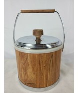 Vintage Kromex Wood Grain Ice Bucket Made In USA - £37.89 GBP