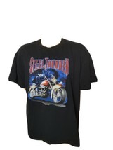 Vintage Steel Thunder Locomotive Train Motorcycle Graphic Tee Mens Shirt... - £7.34 GBP