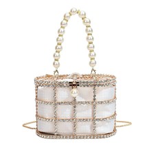 s  Out s Handbags Wedding Party s Velvet Crystal Basket Beaded Birdcage Clutch  - £83.84 GBP