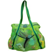 Large Beach Bag With Zipper Lightweight - Beach Toy Bag Mesh Bag For Swimming Po - £25.36 GBP