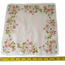 Vintage Floral Hankie Handkerchief Pink Cottagecore Shabby Victorian Prairie - £7.92 GBP