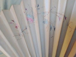 Antique Hand Painted Silk Fan with Pierced Guards and Sticks - £27.69 GBP