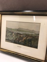 ANTIQUE Etched LUCERNE picture wood Framed ETCHING print Art matted - £29.99 GBP